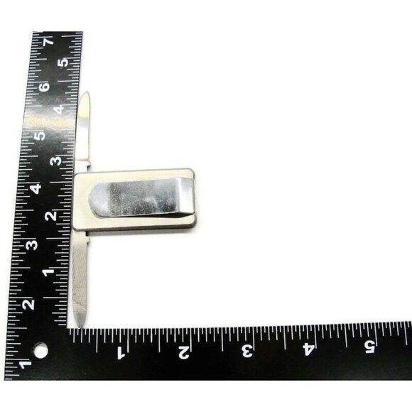 Money Clip Stainless Steel Monogrammed "MDL" Cash ID Holder Knife File - Picture 5 of 7